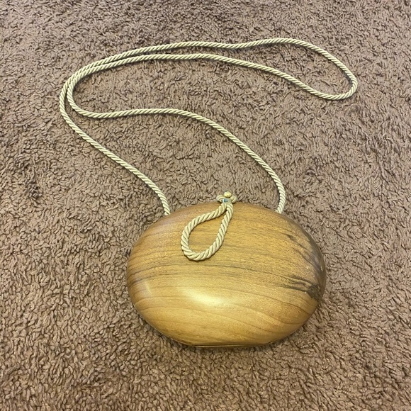 Harry Rosenfeld Handbags - Harry Rosenfeld Vintage Wood Crossbody Bag Round